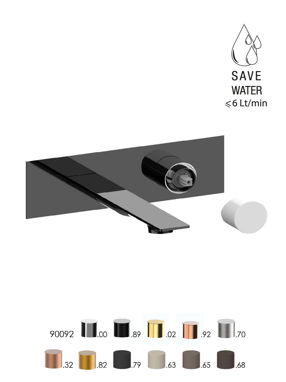 Однорычажный настенный смеситель для раковины без слива Rubinetterie Frattini Narciso S ARCH-00045233 - Вид №17