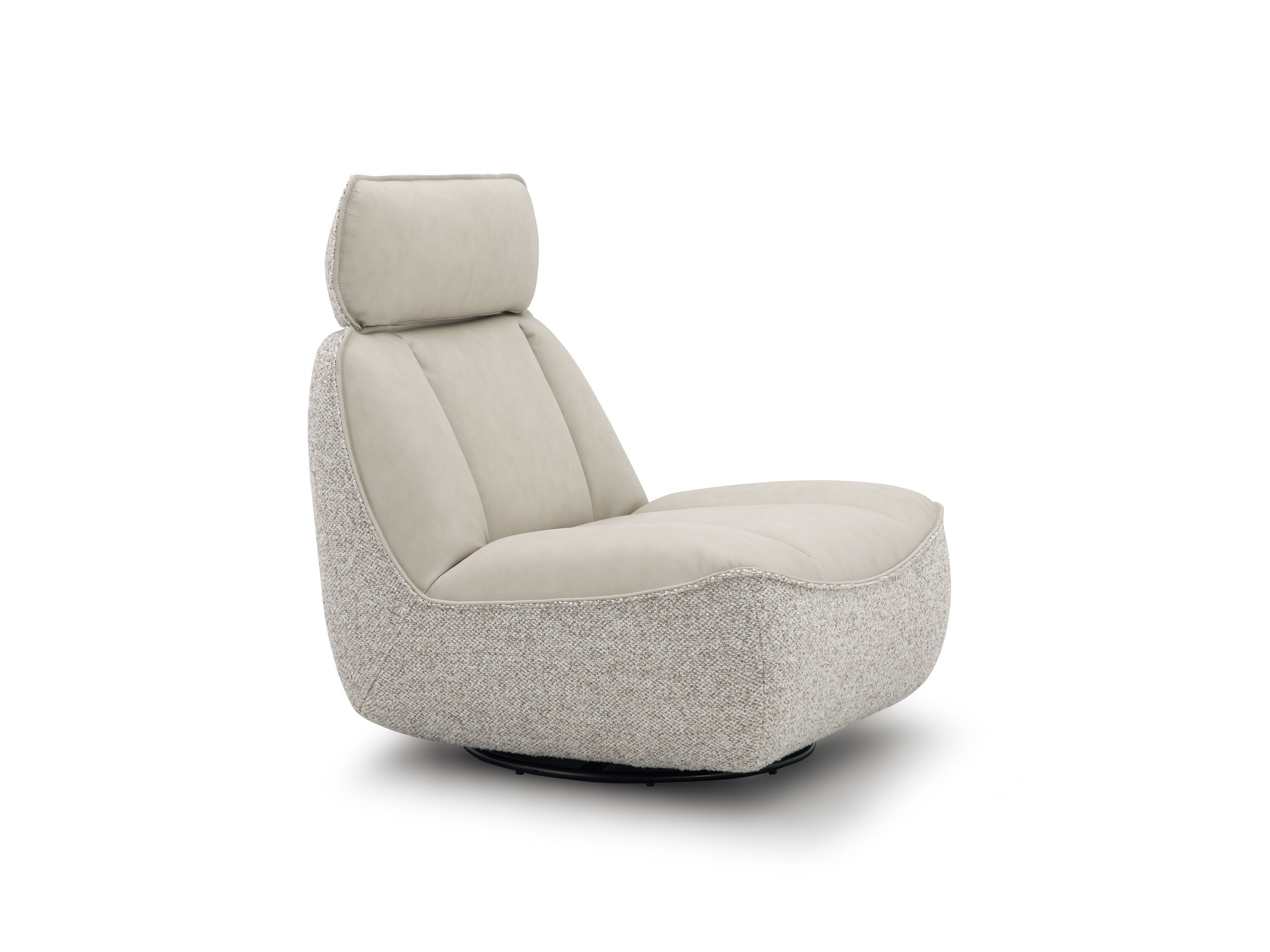 Вращающееся кресло из кожи и ткани с подголовником CAMPO DE' FIORI CL129 ARCH-00101183