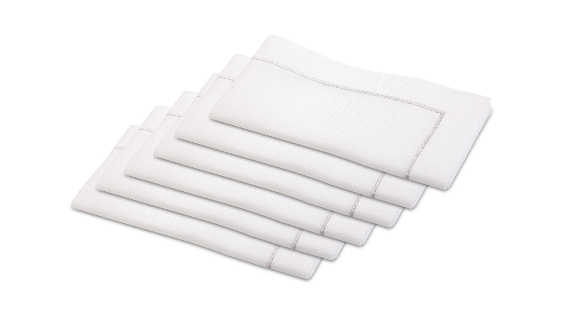 10604825 Weissfee Набор салфеток Weissfee "Комо" 45х45см, 6шт (серебро, гладь) Ткань  - Вид №2