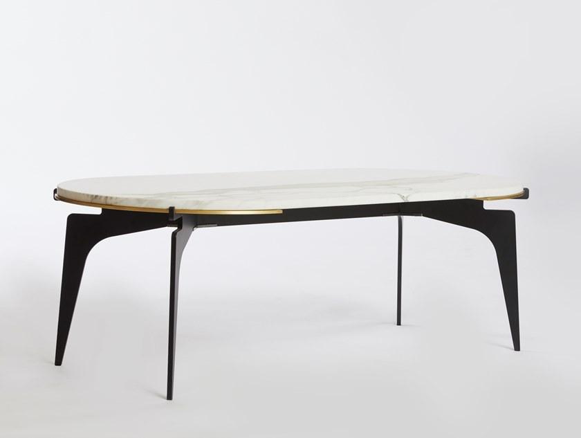 GABRIEL SCOTT Овальный мраморный журнальный столик для гостиной Prong sun-id-1406192 - Вид №8