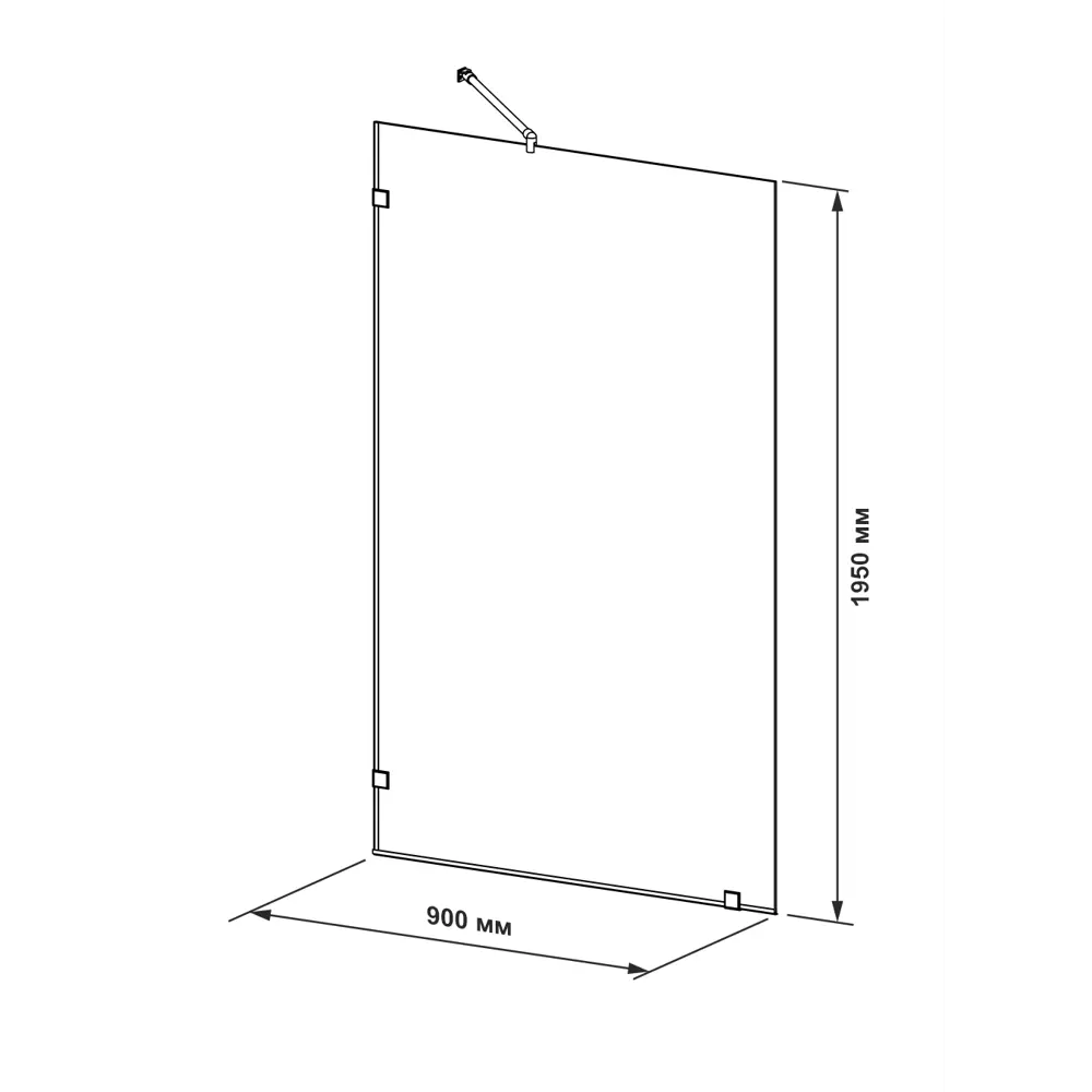 Боковая панель для душа Комфорт 90x195см стекло тонированное 5мм Santreyd STLM-2109439 - Вид №10