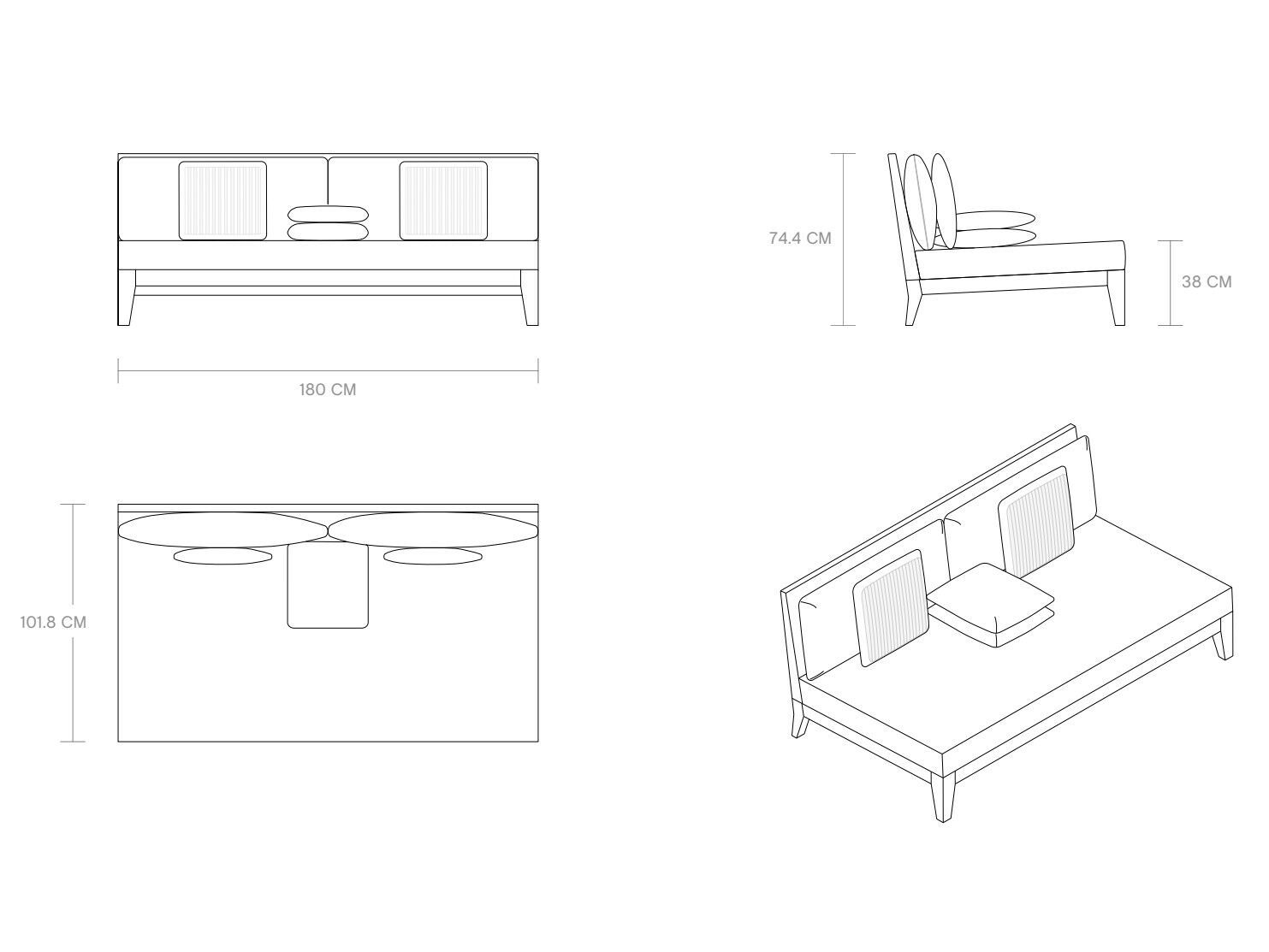 2-местный тканевый диван Phantom Hands Джеффри Бава ARCH-00116149 - Вид №3