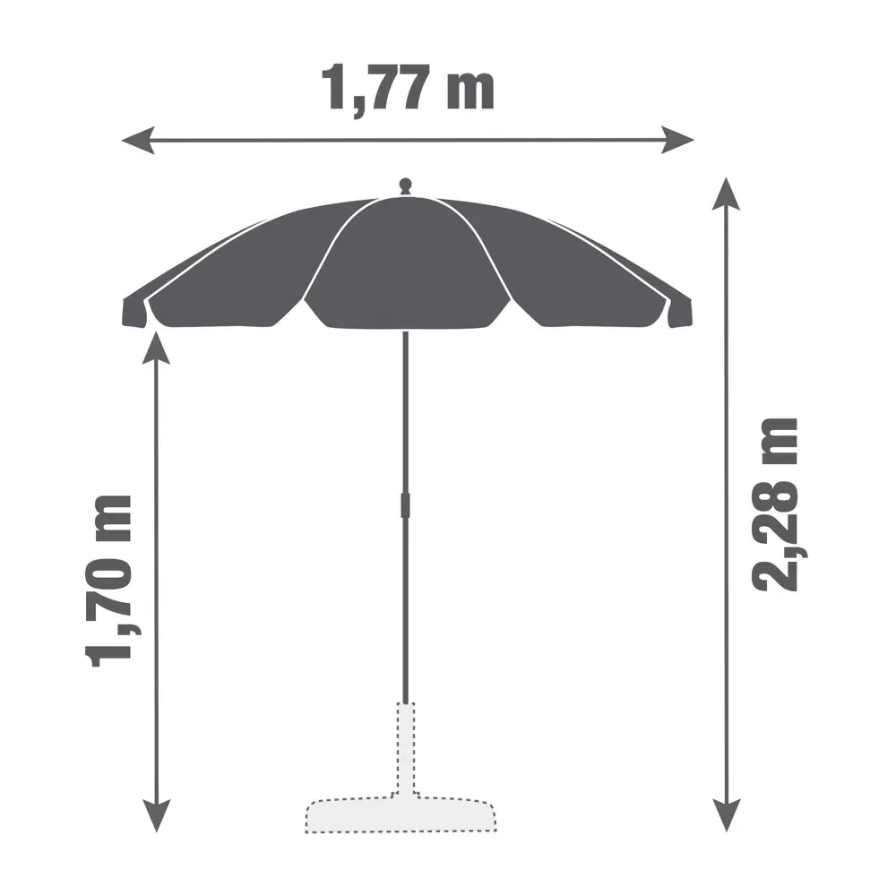 Зонт садовый Naterial Bigrey Ø2 м бежевый STLM-2184494 - Вид №2
