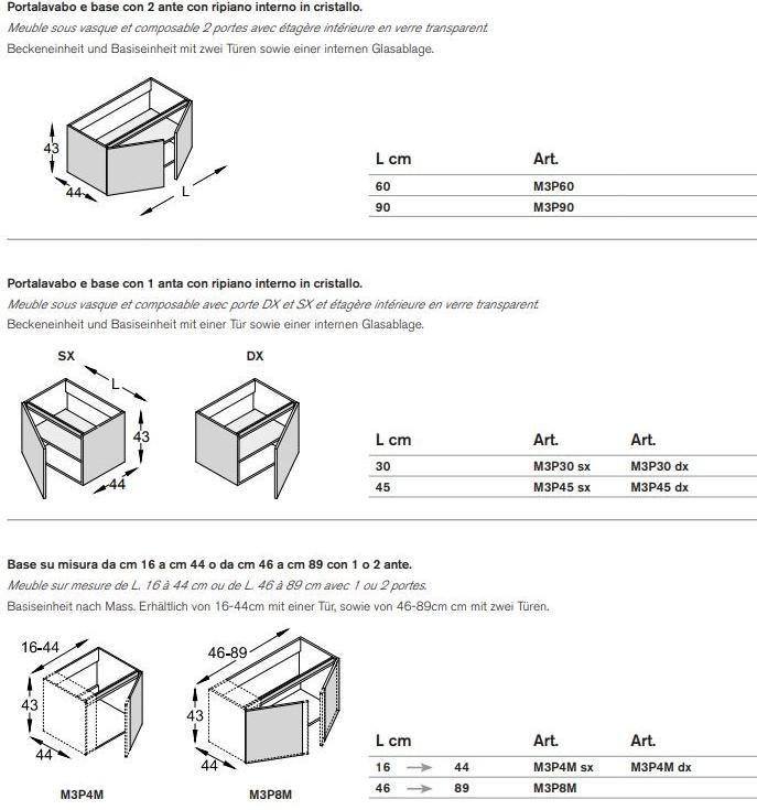 ARTELINEA Тумба под умывальник из эмалированного хрусталя с дверцей и ящиками  Al 583  - Вид №7