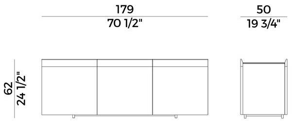 Potocco Комод из ясеня с распашными дверцами Avant 884/mb2-180 - Вид №3