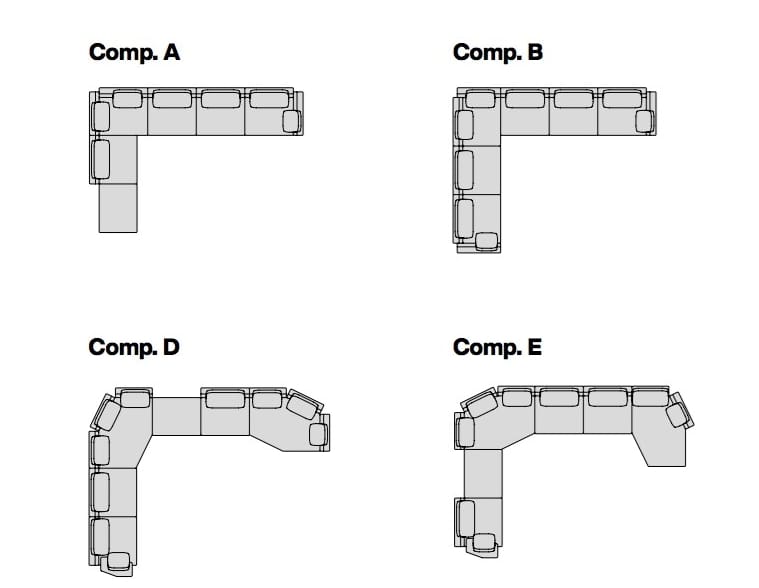 Угловой диван из ткани Porada двадцать ARCH-00075473 - Вид №8