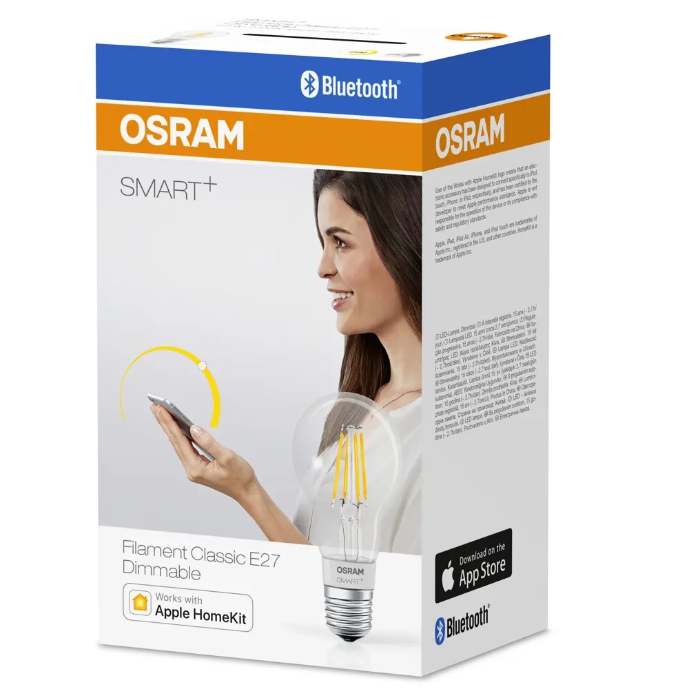 Лампа умная светодиодная Osram Smart Plus E27 220-240 В 5.5 Вт груша прозрачная 650 лм, теплый белый свет LEDVANCE STLM-2158857 - Вид №3