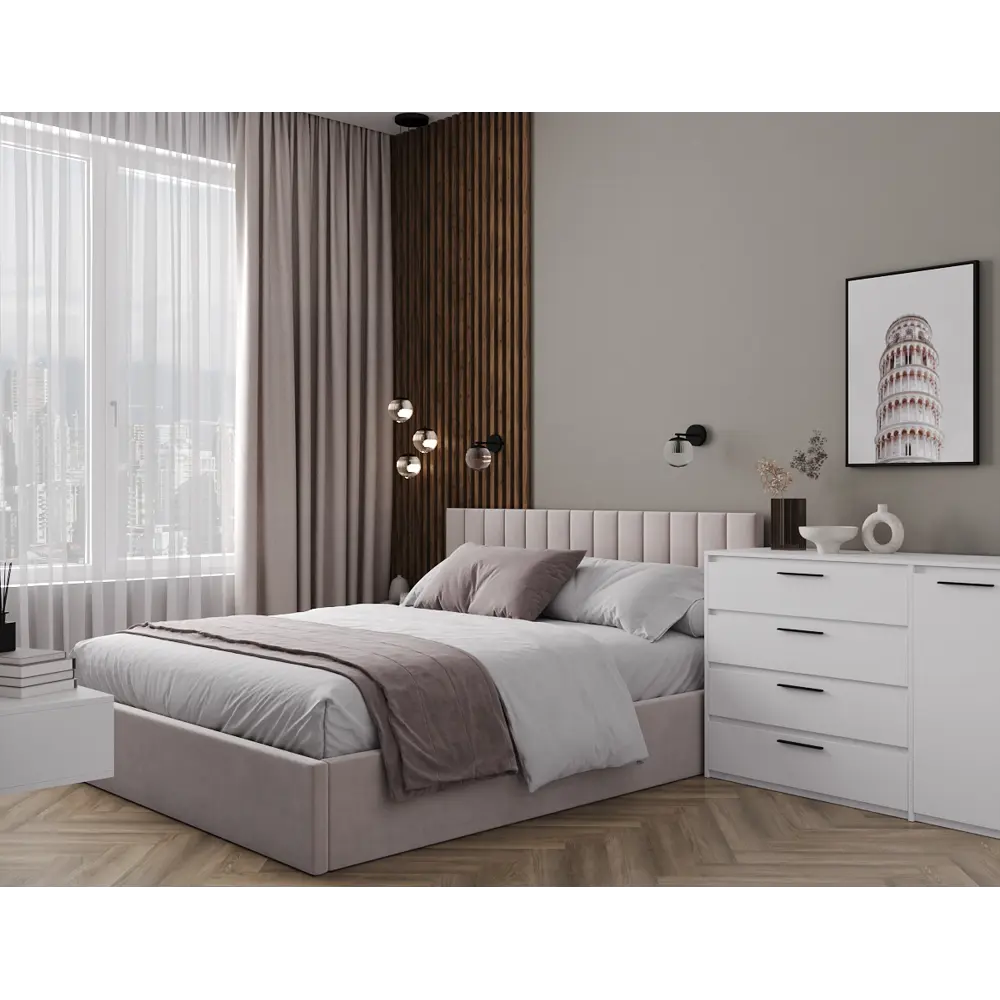 Комод Лион 4 ящика 120x84x41,6 см ЛДСП цвет белый Santreyd STLM-2011890 - Вид №7
