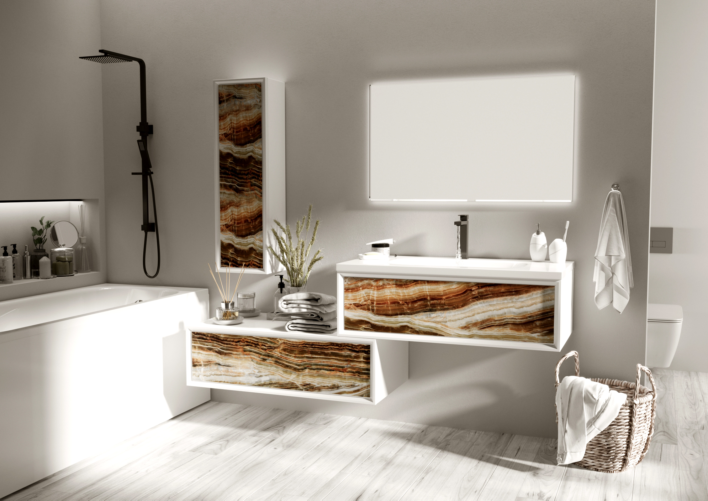 У72793 Тумба Milacco 100П 1в.я. Onyx (верх) 1 Marka  - Вид №1