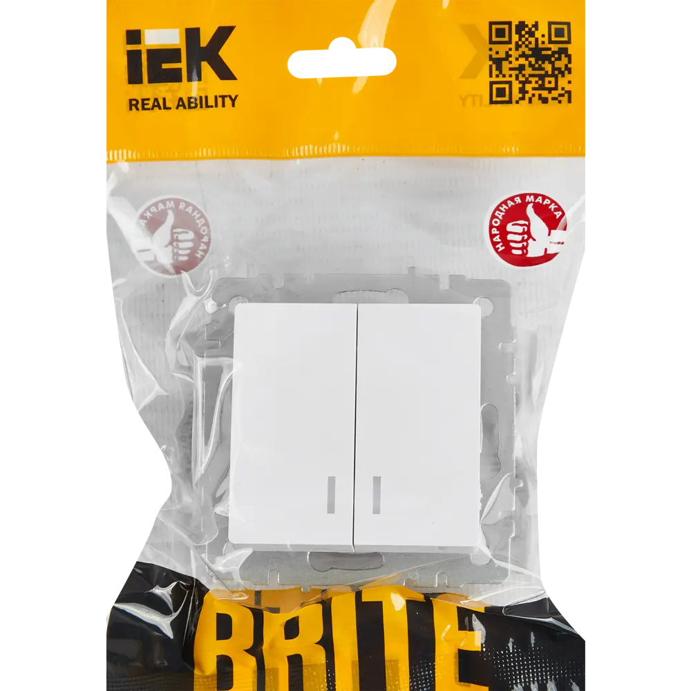 Выключатель IEK Brite двухклавишный с подсветкой для скрытого монтажа 87761700 STLM-1104028 - Вид №4