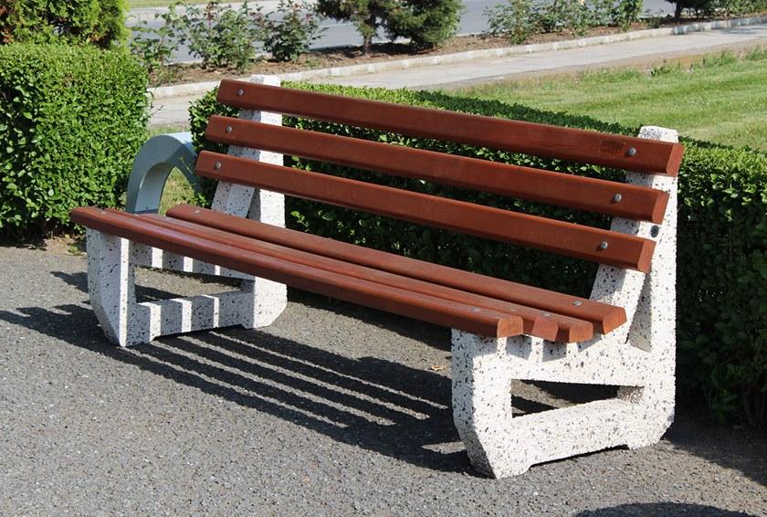 ENCHO ENCHEV - ETE Скамейка из бетона и дерева со спинкой  6  - Вид №1
