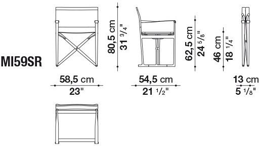 B&B Italia Outdoor Складной брезентовый садовый стул с подлокотниками Mirto outdoor sun-id-1443145 - Вид №5