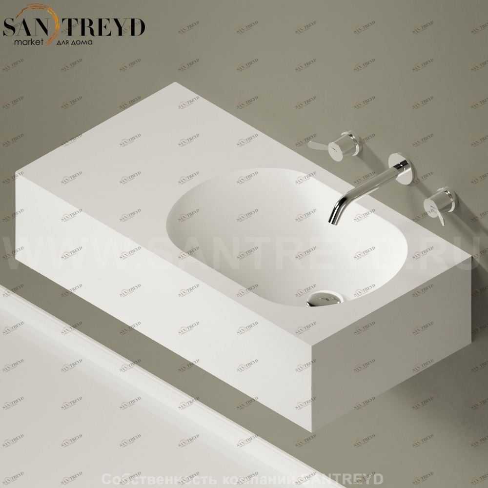 ACER0795N0DZZ Подвесная раковина настенная прямоугольная Agape  белая 