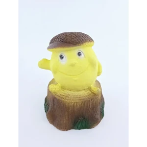 Садовая фигура Колобок на пеньке полистоун 14x11 см