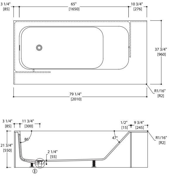 Blu Bathworks® Ванна синего цвета ∙ stone ™ Amanpuri Bt6100 - Вид №4