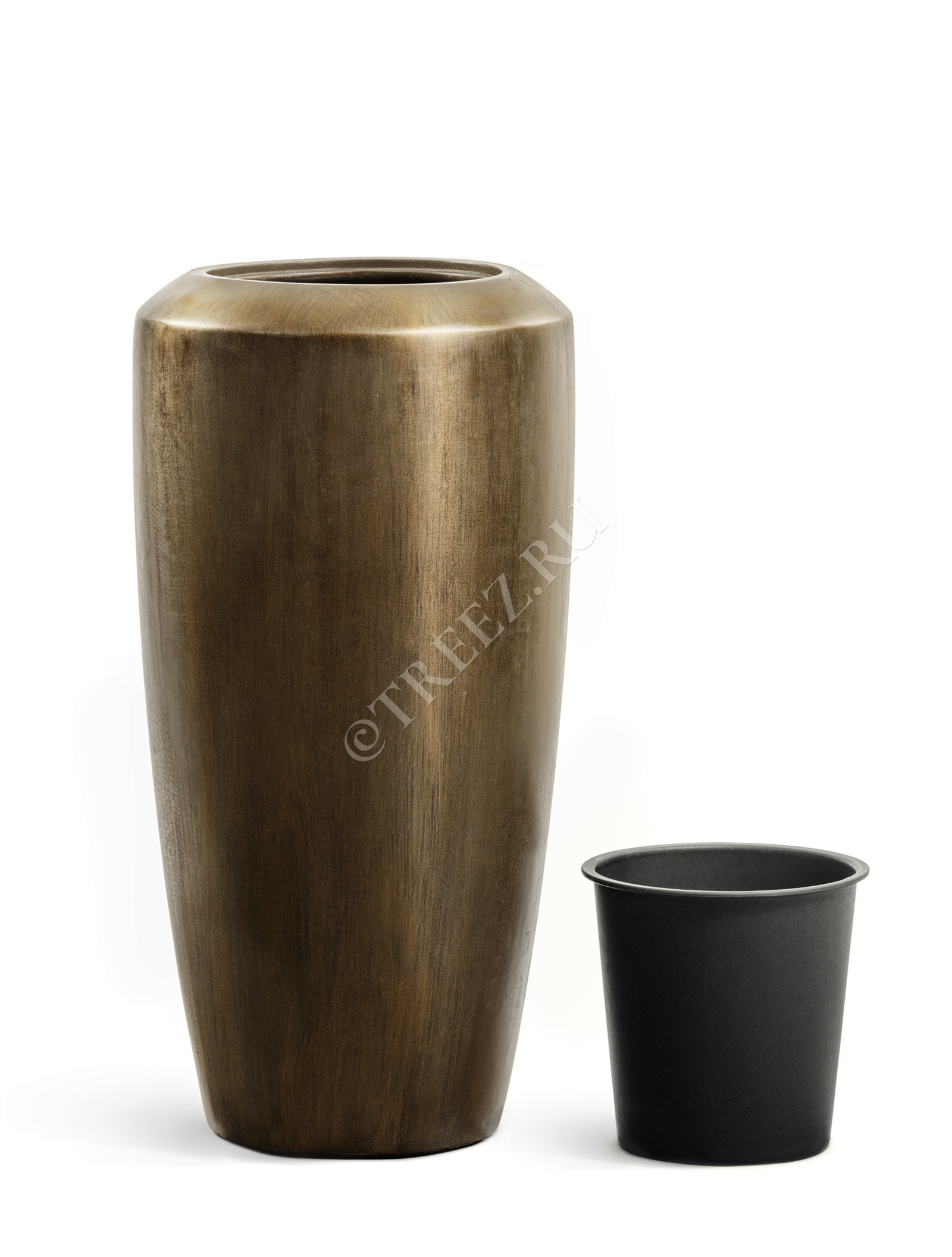 41.3321-07-045-GRP-090 Кашпо  Effectory - серия Metal - Высокий конус Design - Чернёная бронза Цветочная коллекция  - Вид №3