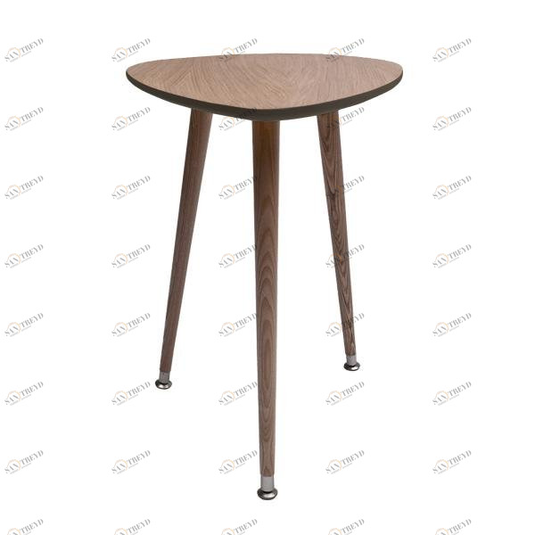 Кофейный столик с деревянными ножками и кофейным кантом "Капля" WOODI  00-3966512 Беленый дуб;бежевый;коричневый 