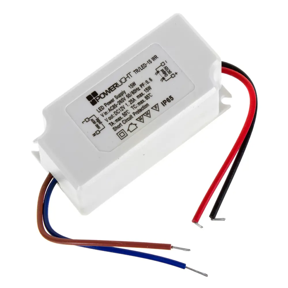 Трансформатор для светодиодов понижающий 12 В 15 Вт IP65 Santreyd STLM-2202015