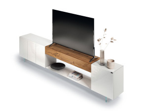 Шкаф для телевизора из дерева и стекла