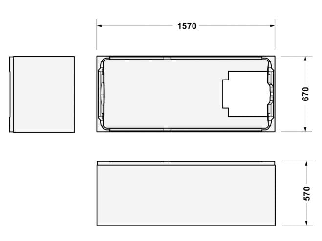 Утопленная керамическая прямоугольная ванна Duravit D-Code ARCH-00080534 - Вид №3