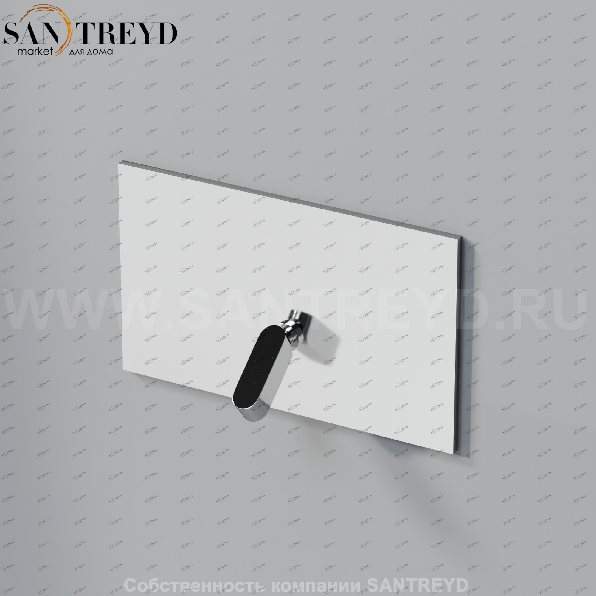 Встроенный однорычажный джойстиковый смеситель ARUB1012NS SQUARE для ванны или душа хромированный Agape