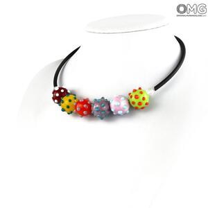 2473 ORIGINALMURANOGLASS Ожерелье Манга с венецианскими бусинами - муранское стекло - Original Murano Glass OMG 45 см