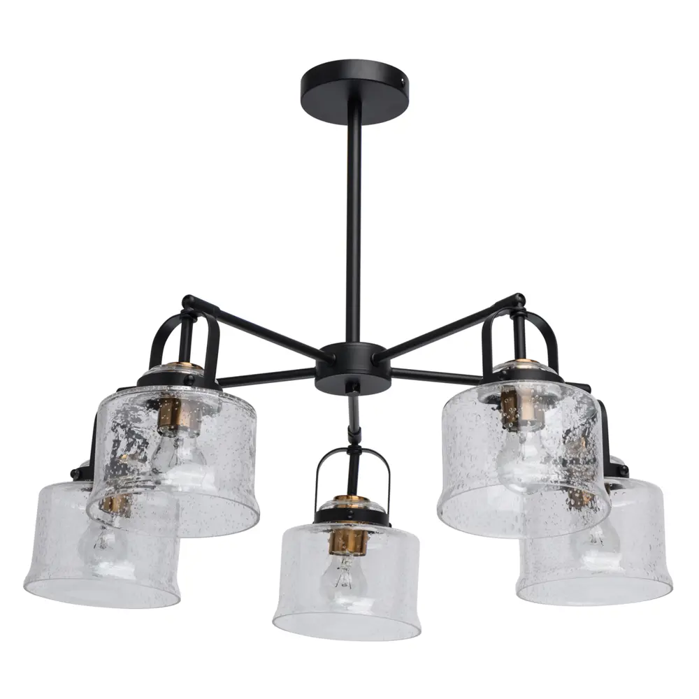 Люстра потолочная «Вальтер», 5 ламп, 15 м², цвет чёрный 82314127 STLM-2037524 DEMARKT 