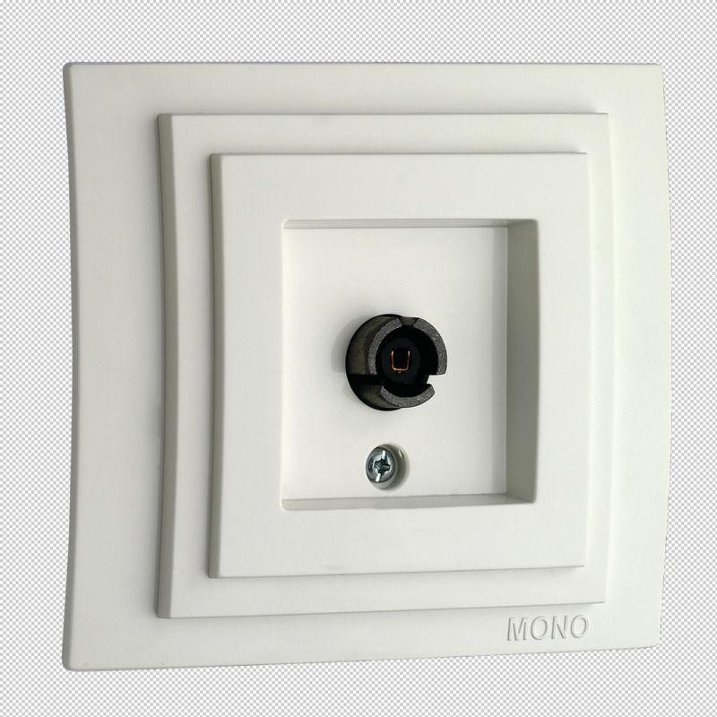 103-191905-137 Розетка TV проходная универсальная экран белый Mono Electric Larissa