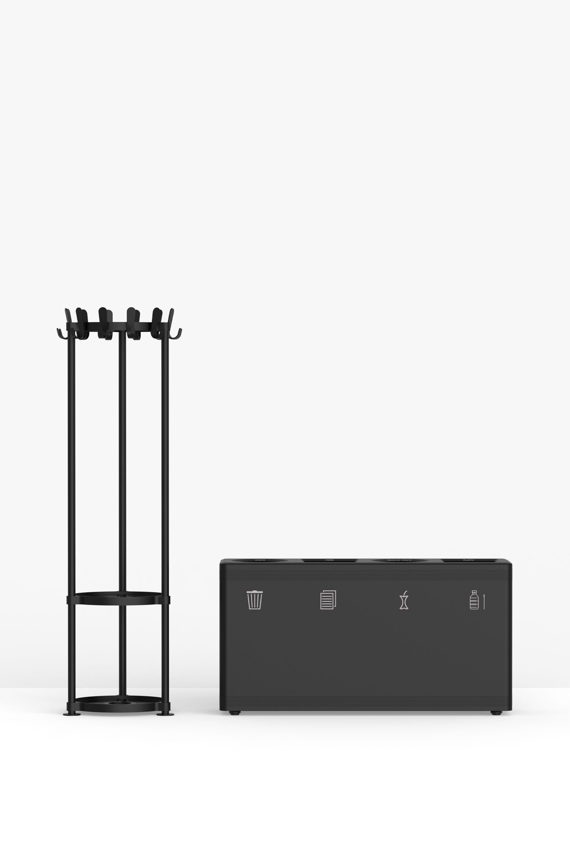 Стальная стойка для мусора с порошковым покрытием с крышкой FUNCTIONALS DITCH ARCH-00011679 - Вид №43