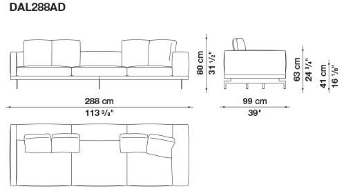 B&B Italia 3-х местный тканевый диван с шезлонгом Dock sun-id-1355318 - Вид №197