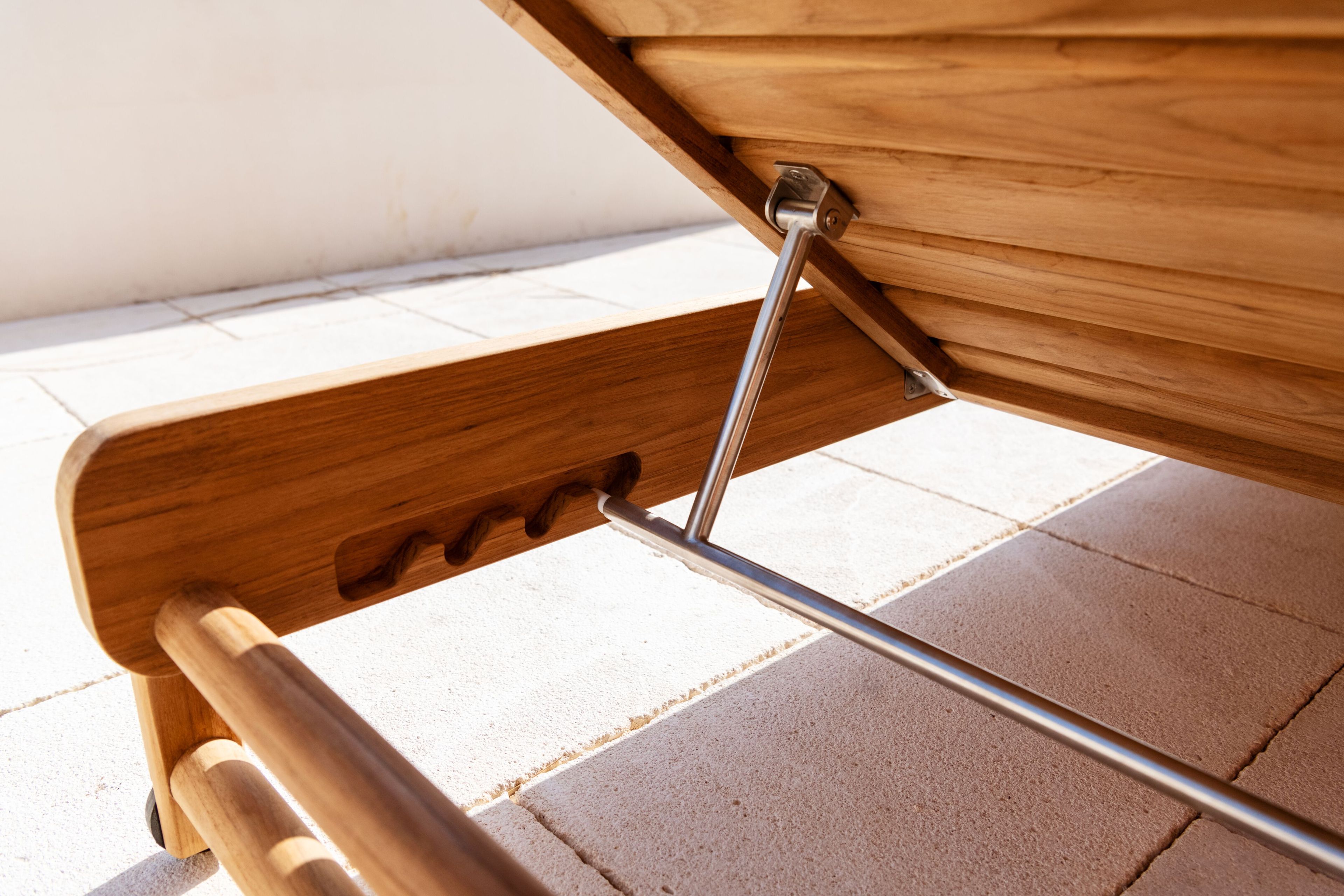 Двойная Садовая кровать из тикового дерева с подушками Sunbrella FJAKA Pomalo ARCH-00026397 - Вид №6