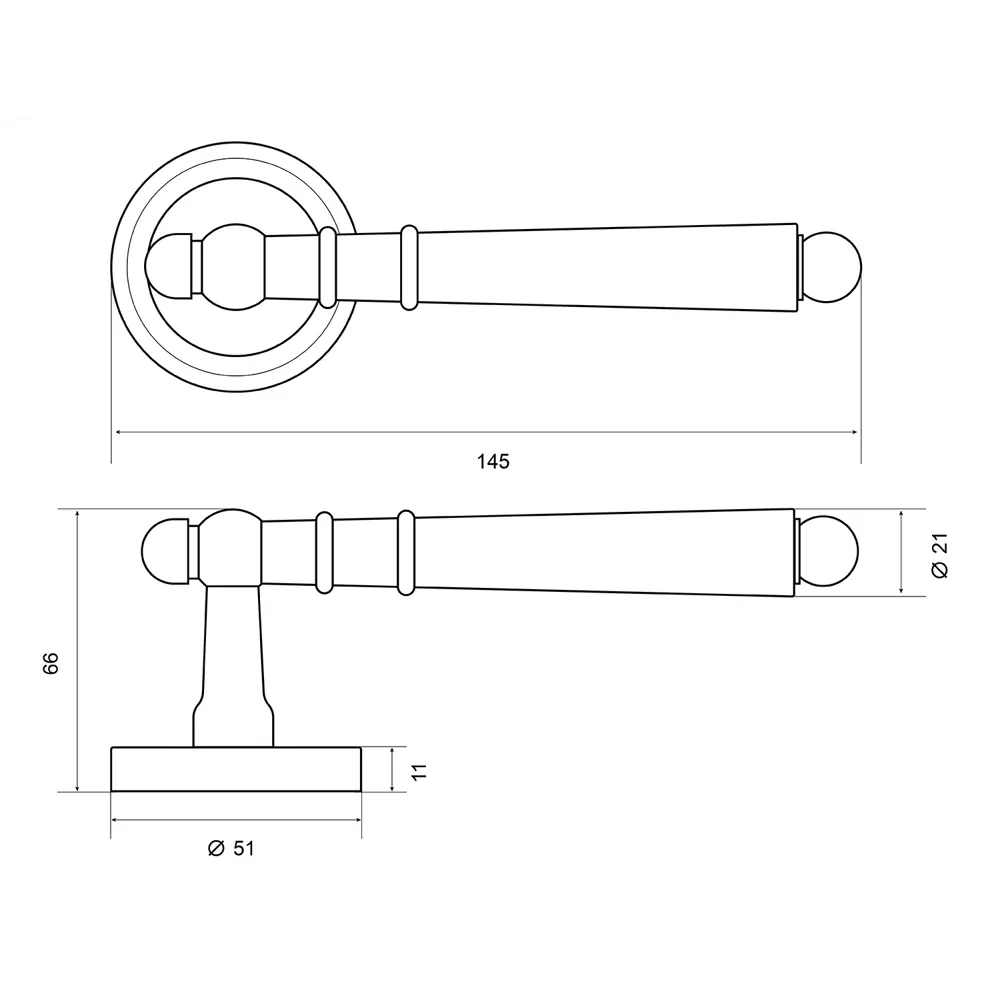 Дверные ручки Фабрика замков Gaillard, без запирания, цвет кофе STLM-2053496 - Вид №3