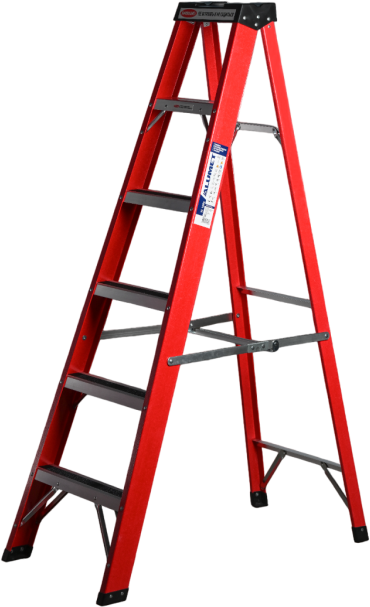 Стремянка SF 1005 стеклопластиковая 5 ступеней, Alumet, с органайзером