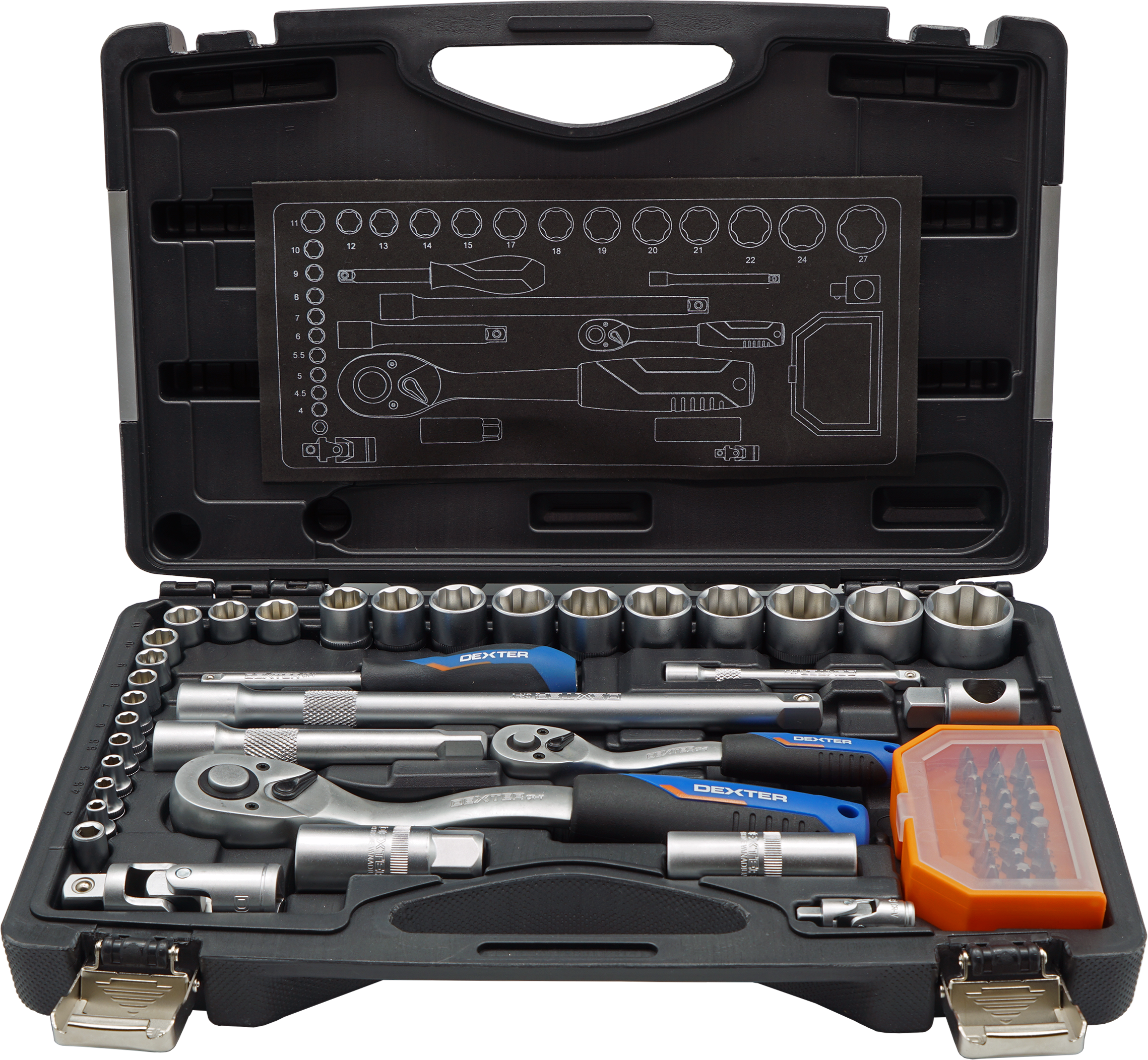 Набор инструментов Dexter 64 предмета для профессионального использования 82612582 STLM-0031656 - Вид №1