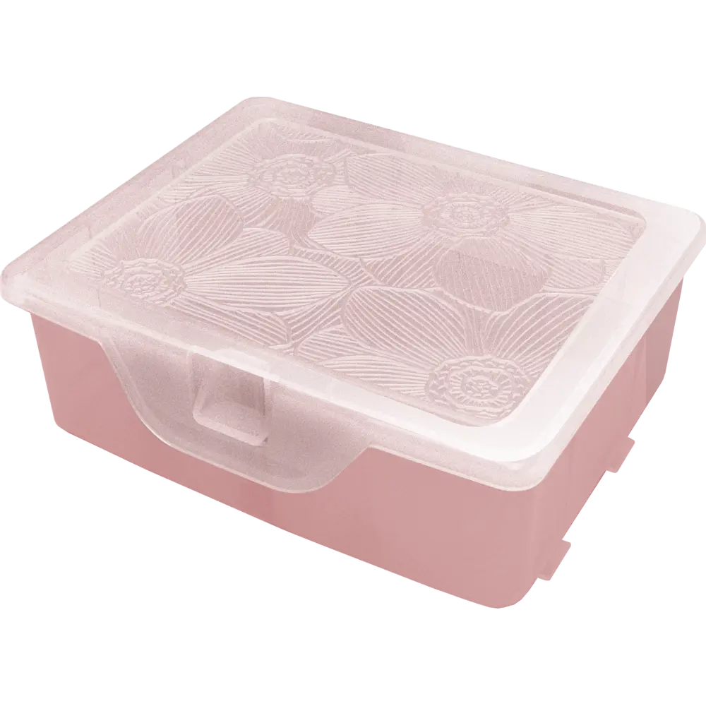 Органайзер для хранения XS 11x9.7x4.2 см пластик с крышкой цвет розовый Santreyd STLM-2047188 - Вид №1