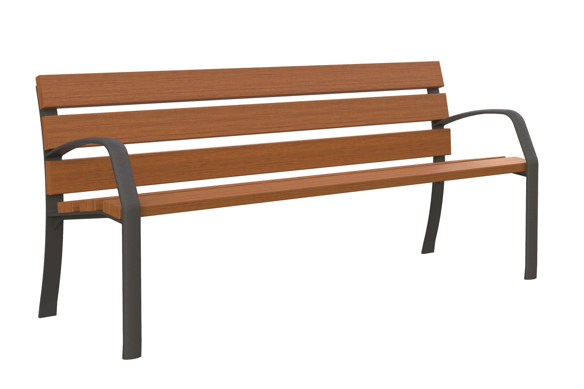 Деревянная скамья со спинкой с подлокотниками Lazzari ALICIA ARCH-00073946 - Вид №4