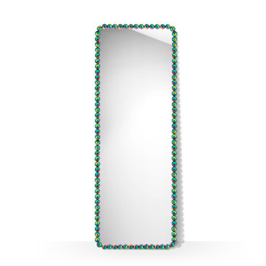 Латунное прямоугольное напольное зеркало