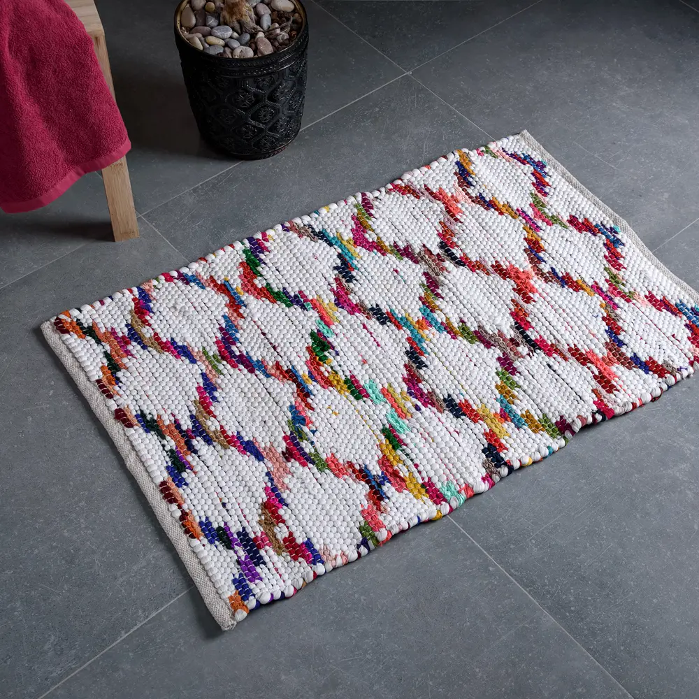 Коврик для ванной Wess Boho 60x90 см цвет бежевый красный STLM-2177322