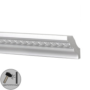 Плинтус потолочный полиуретан 95348 белый 35х49х2000 мм DECOMASTER