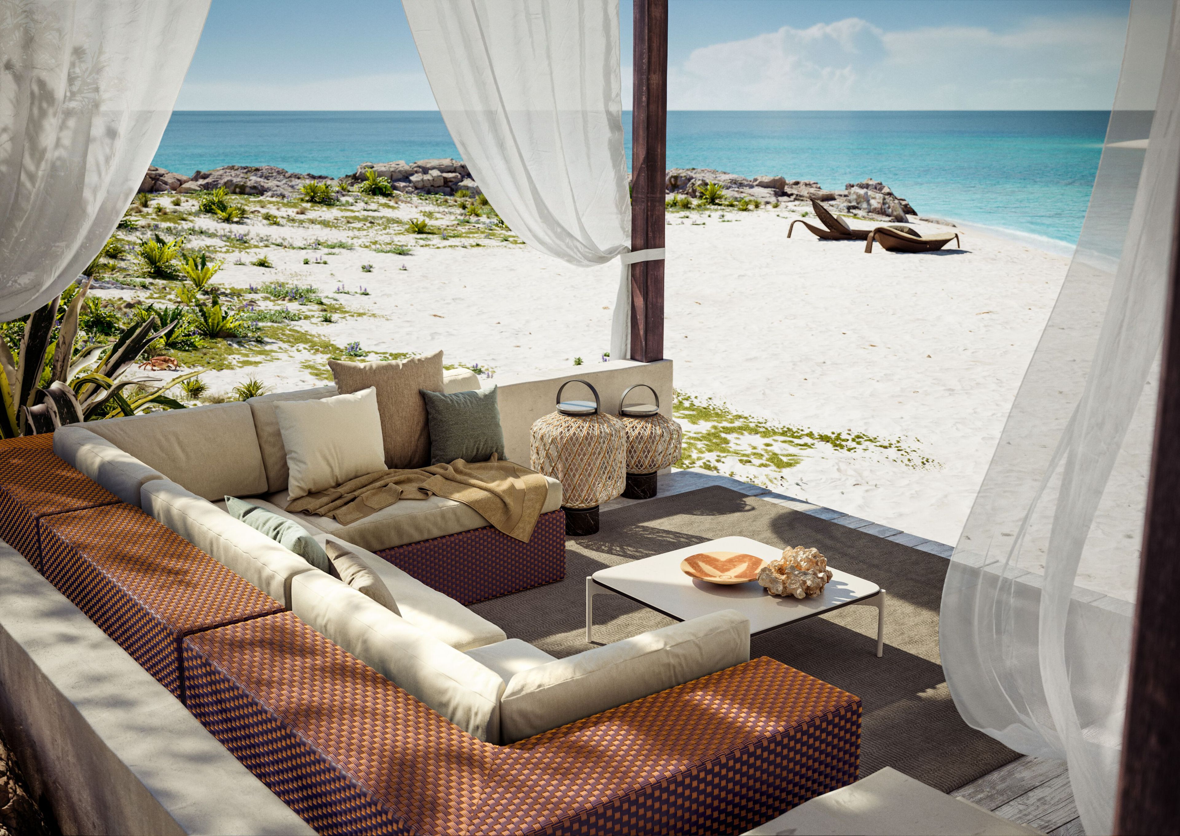 Алюминиевый квадратный садовый столик с порошковым покрытием с керамическим материалом DEDON IZON ARCH-00011483 - Вид №2