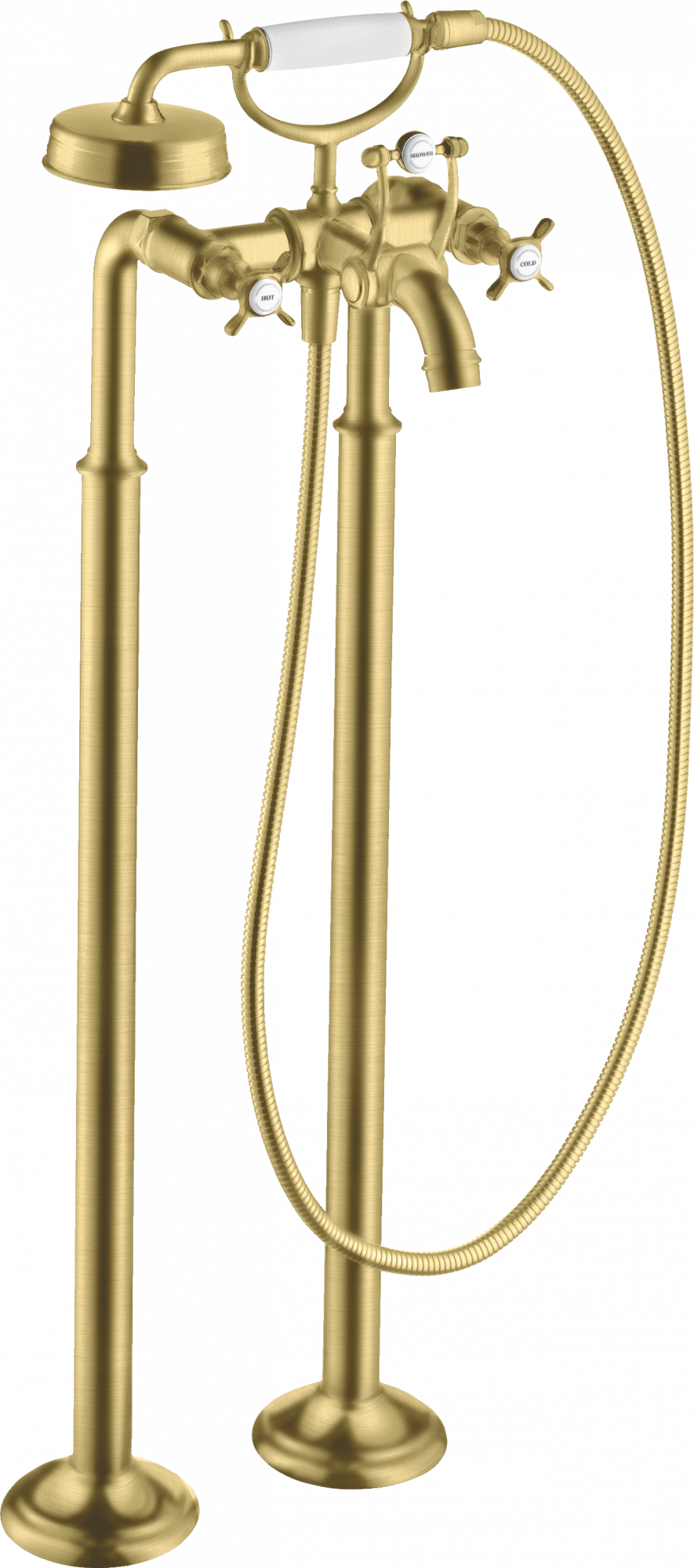 16547950 Смеситель для ванны 2-хручный напольный с поперечными ручками AXOR MONTREUX