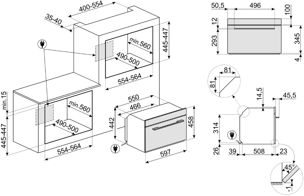 8116041 Электрический духовой шкаф Smeg SF4102VCS серебристый STDN-0096339 - Вид №1