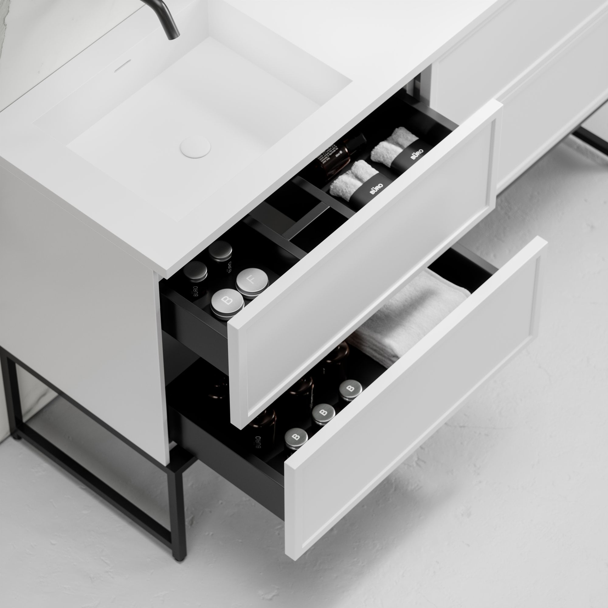 Деревянный двойной напольный умывальник с ящиками LUSSO Piana ARCH-00045452 - Вид №1