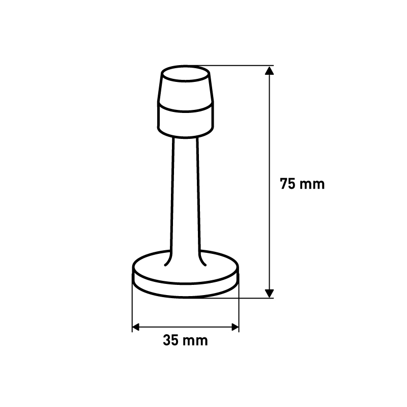 Дверной стопор простой , 35х35х75 мм, никель LJPS0034 Public Steel Россия  - Вид №1