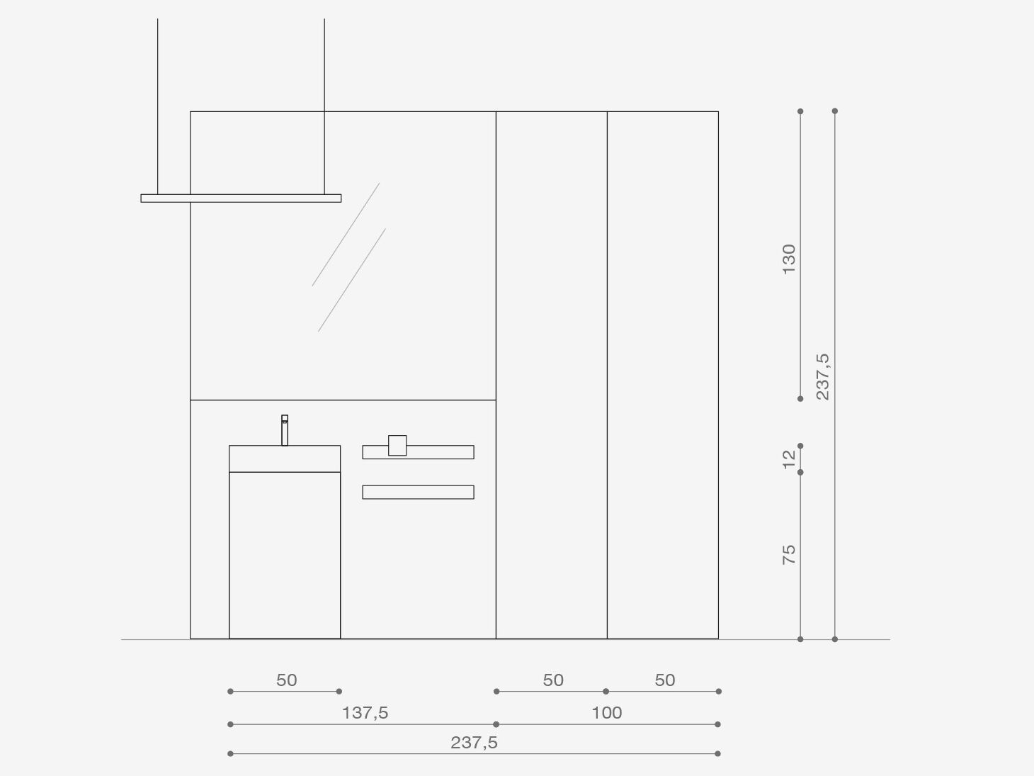Напольный умывальник с зеркалом ARCOM Rail ARCH-00078450 - Вид №2