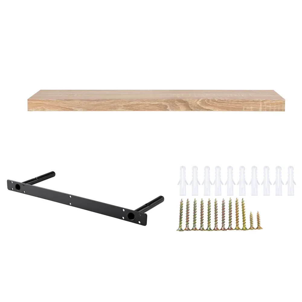 Настенная полка KONSENSA 80x23.5 см со скрытым креплением МДФ цвет дуб STLM-2147198 - Вид №6