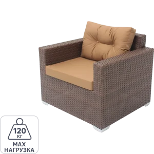 Кресло садовое Lavantera 85x77x85 см искусственный ротанг цвет коричневый 85023290 STLM-2021595