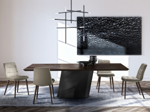 Деревянный прямоугольный стол с металлическим основанием