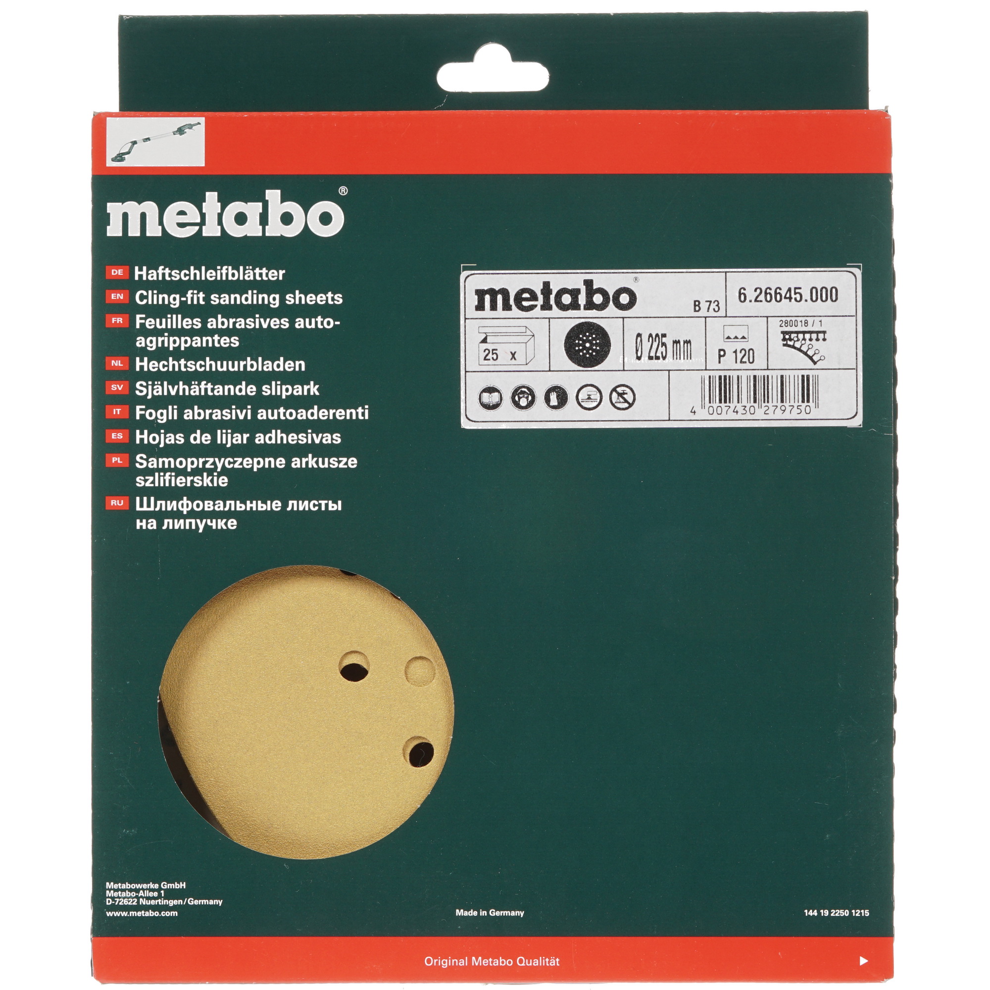 Круг шлифовальный Metabo 626645000 25 шт 1151228 STDN-0013399