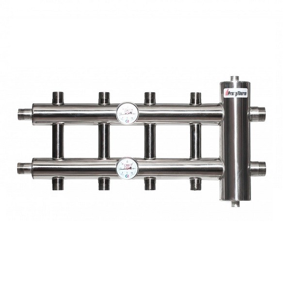 Купить Распределительный коллектор с гидрострелкой 60 кВт, 5 контуров Прокситерм GSK255 - Вид №5